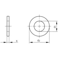 Șaibă plată Metric tip A DIN 125-1A Oțel inoxidabil 140 A2 HV M52