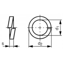 Șaibă elastică / grower metric DIN 127 B Oțel inoxidabil A4 arc M3